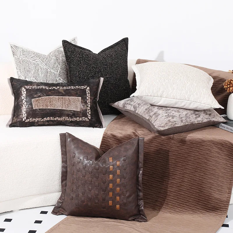 DecorBites™ Black White Sofa Pillowcase: Modern Minimalist Living Room Cushion Cover