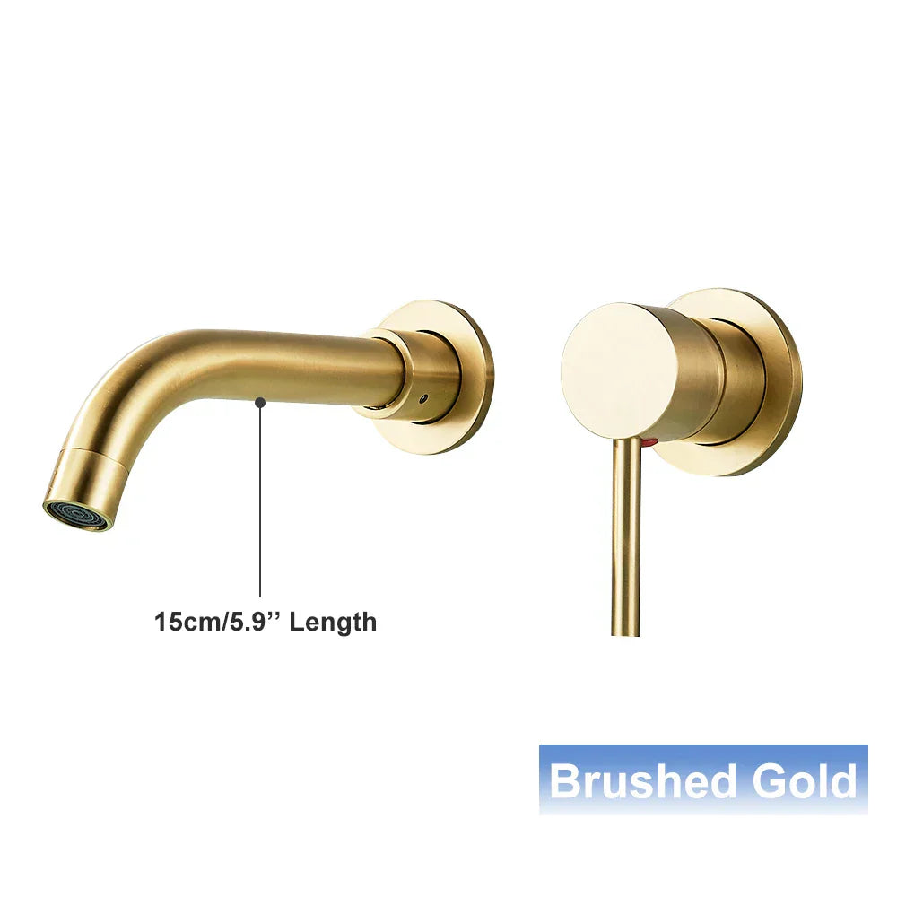 DecorBites™ Black Wall Mounted Basin Faucet with Single Handle Hot Cold Water Mixer Tap