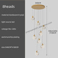 DecorBites™ Crystal Chandelier Pendant Light for Luxury Staircase