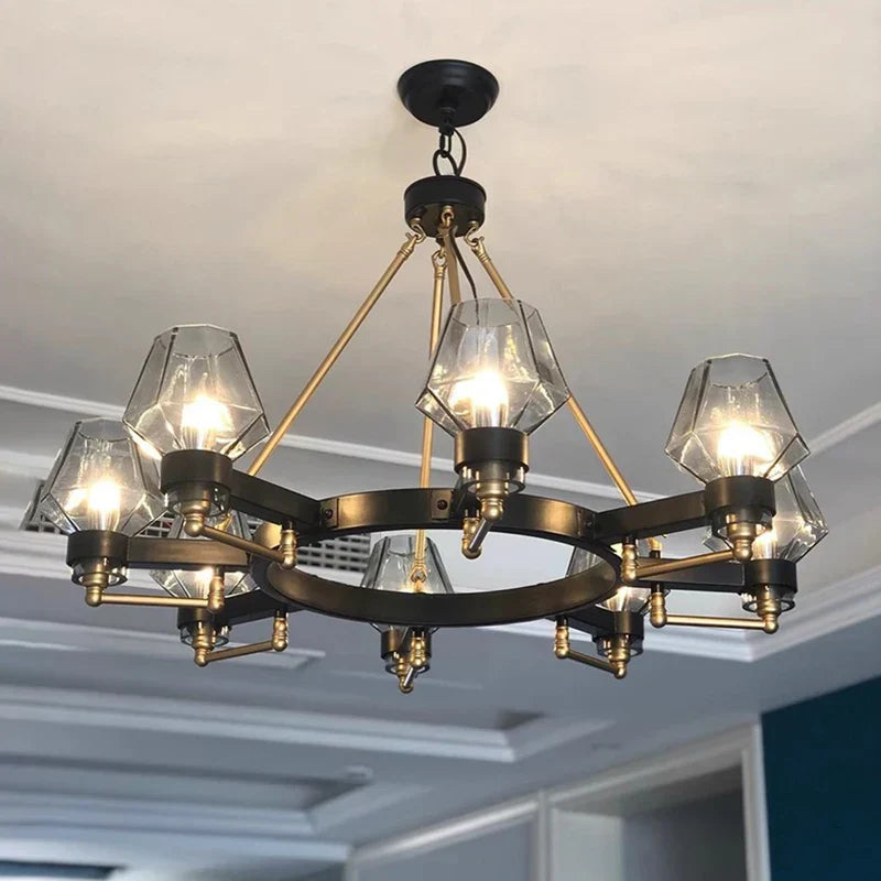 DecorBites™ Luxe Glass Chandelier: Modern Retro Living Room Pendant Lamp Lighting Fixtures