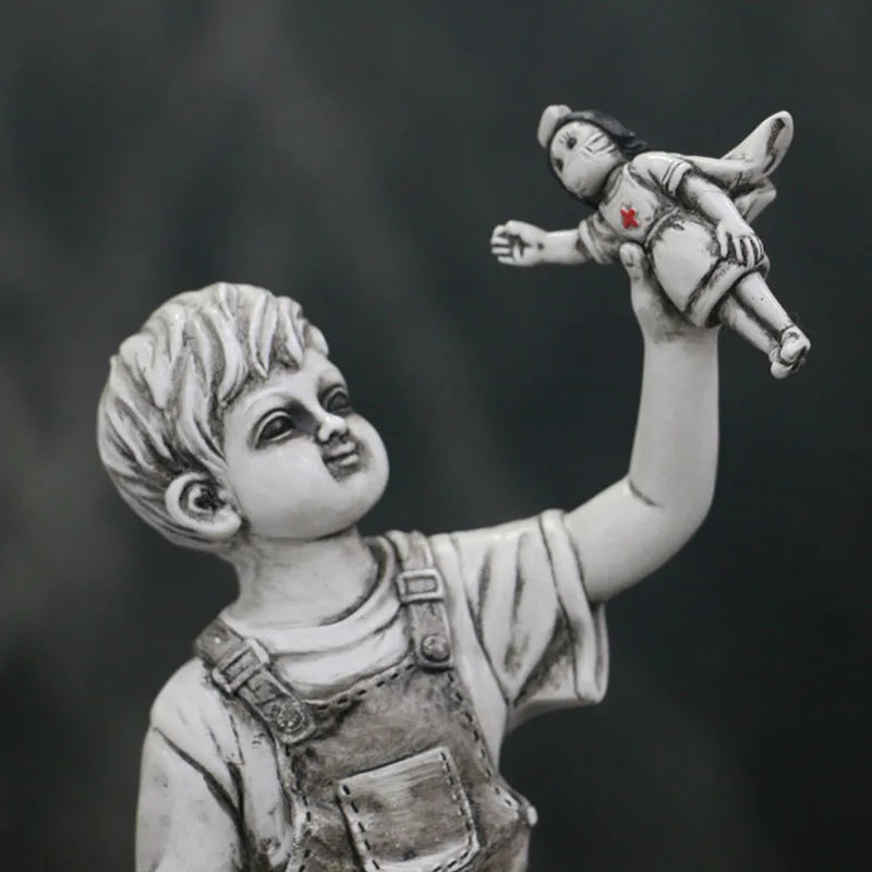 DecorBites™ Banksy Sculpture Boy NHS Super Nurse Angel Figurines for Home Decor