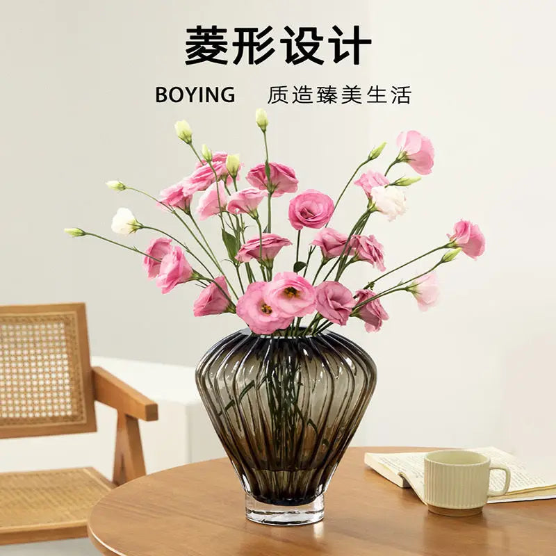 DecorBites™ Blue Hot Air Balloon Vase, Lily Flower Arrangement Home Decoration