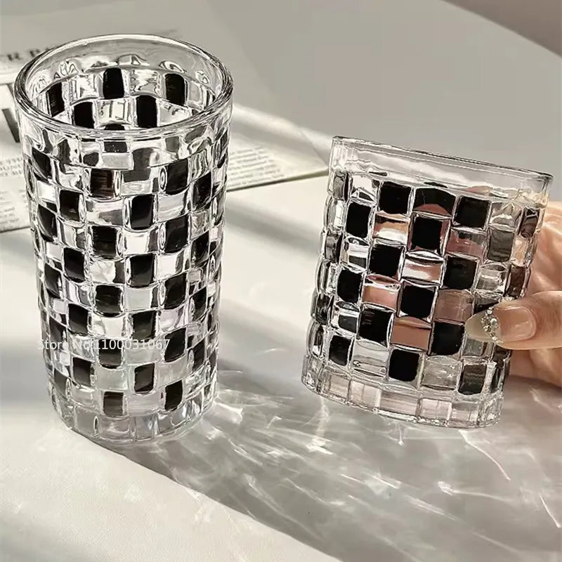 DecorBites™ Black Rattan Frame Glass Cups Set - High-Value Drinkware Gift