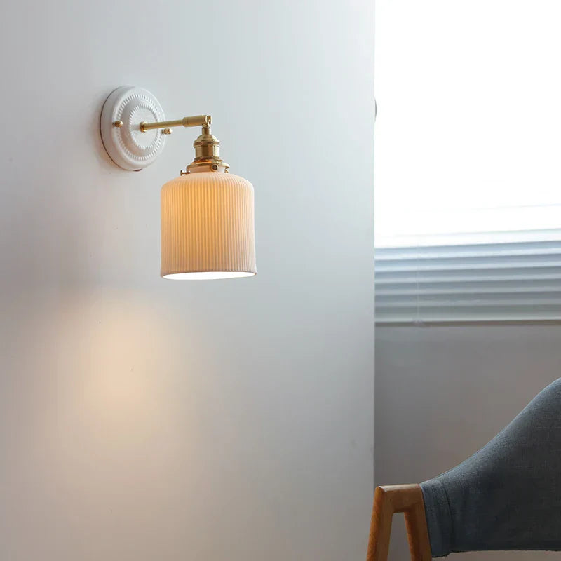DecorBites™ Ceramic LED Wall Light with Knob Switch, Nordic Modern Design for Bedroom and Bathroom