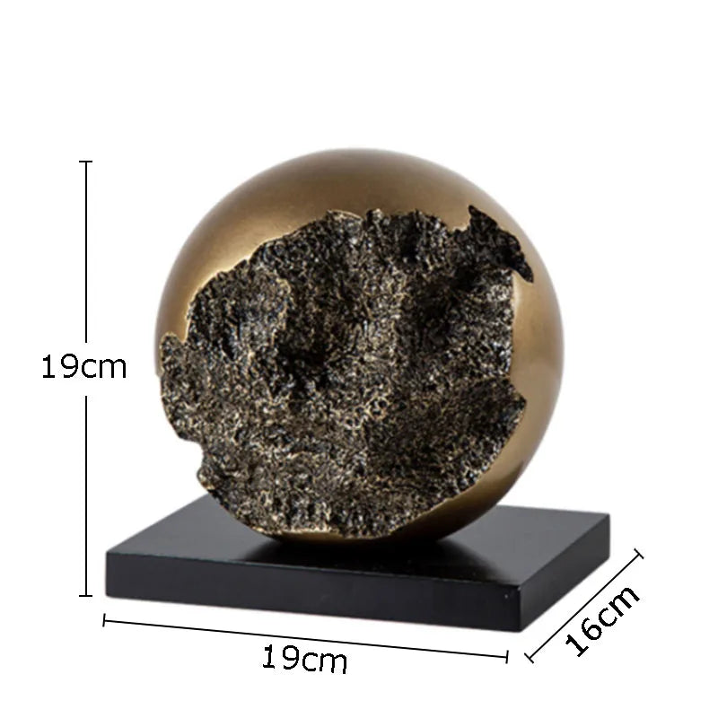 DecorBites™ Bronze Sphere Sculpture Desk Ornament Modern Home Decor