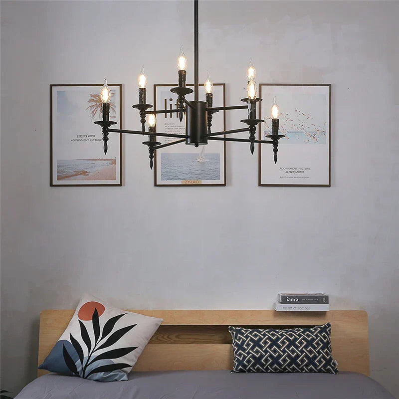 DecorBites™ Iron Art LED Pendant Chandelier Modern Living Room Kitchen Hanging Light