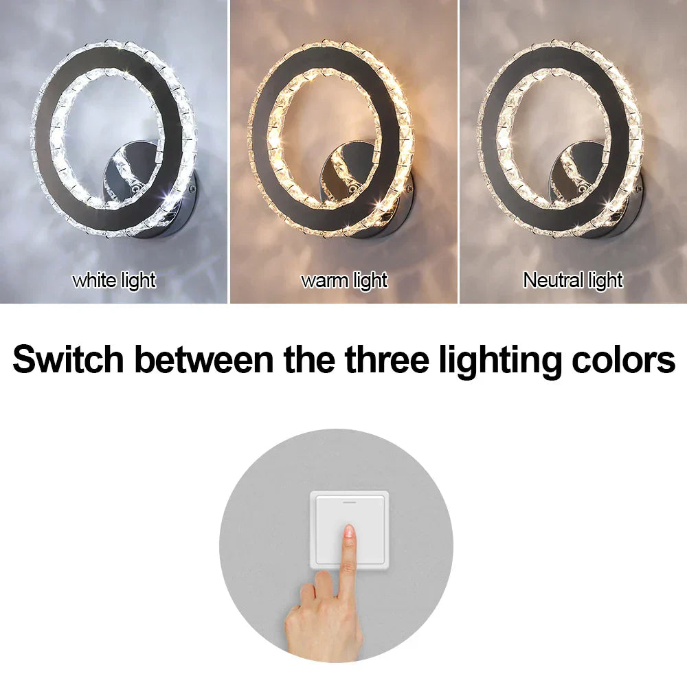 DecorBites™ Crystal Led Wall Sconce | Modern Minimalist Living Room Lighting