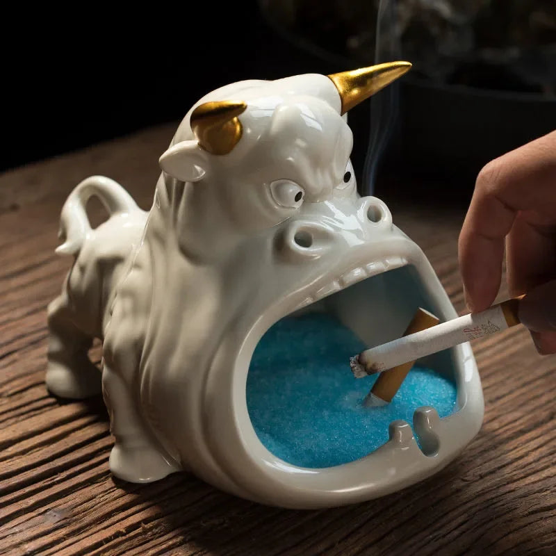DecorBites™ Cartoon Cow Ceramic Ashtray Home Decoration Gift for Boyfriend