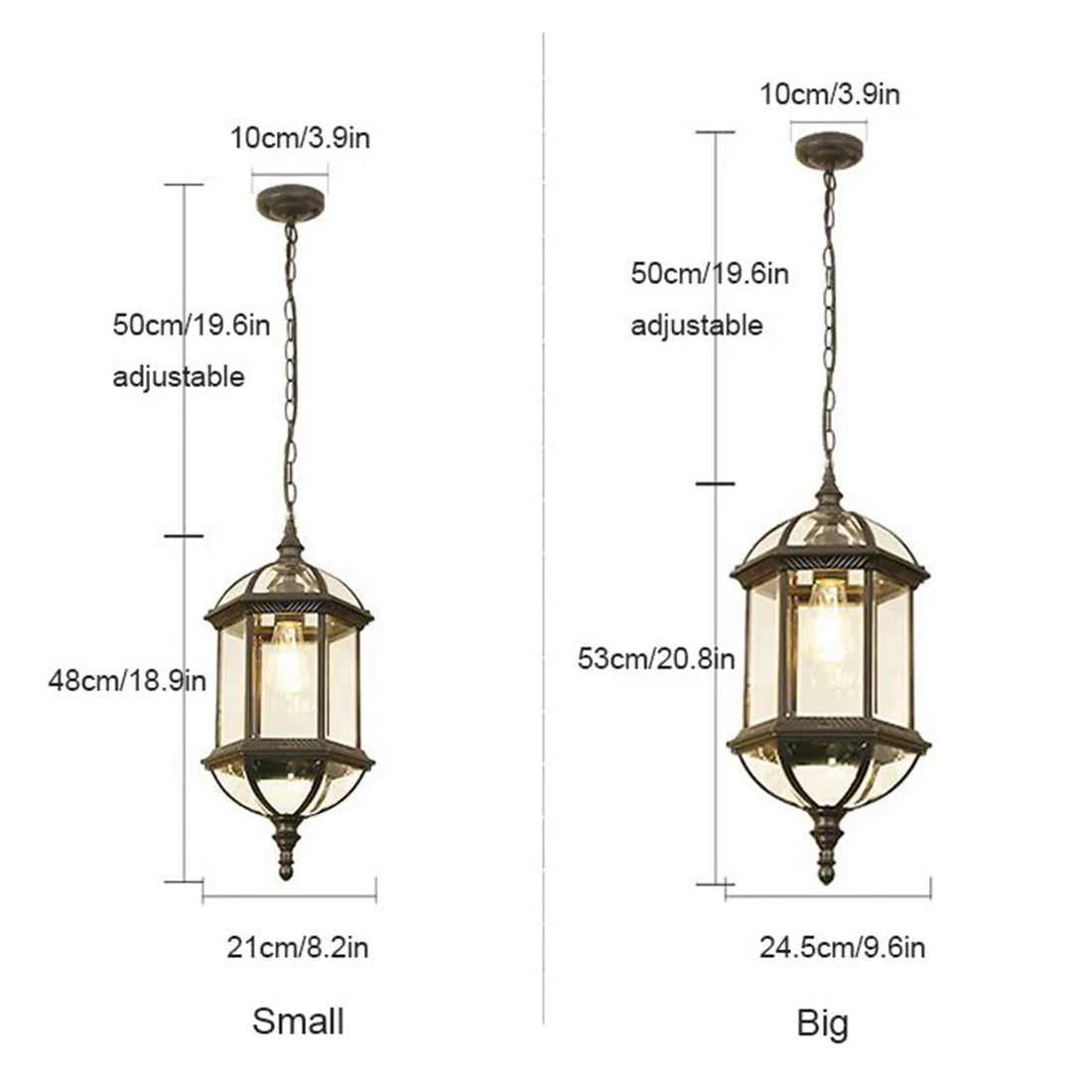 DecorBites™ Black Outdoor Hanging LED Pendant Light for Balcony Walkway & Exterior Lighting