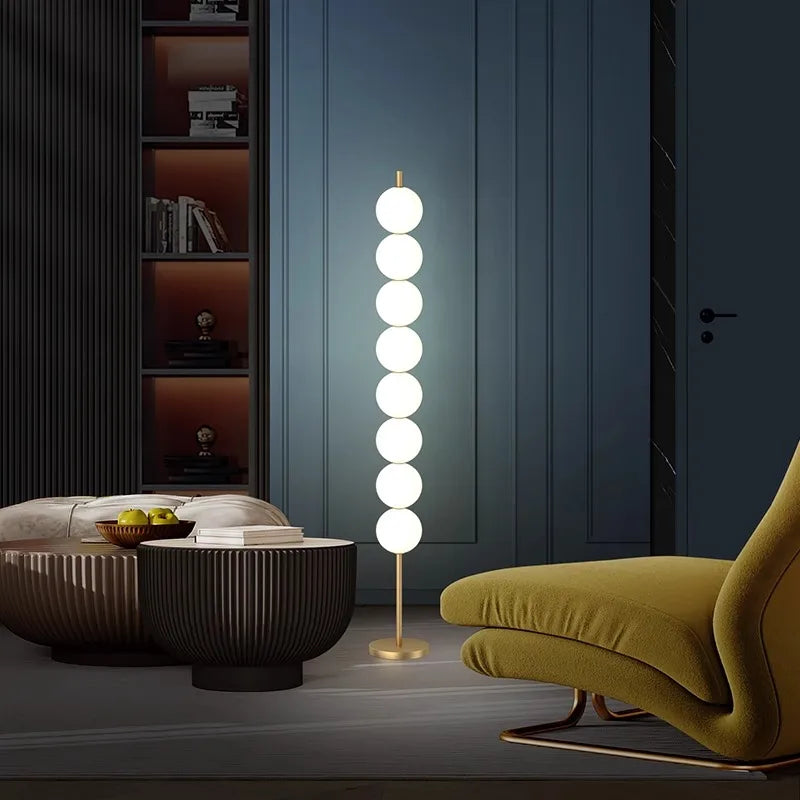DecorBites™ Brass Floor Lamp for Living Room & Bedside Decor