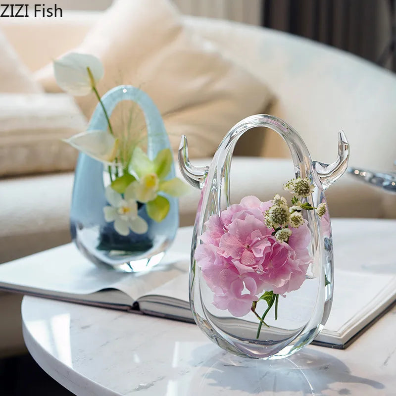DecorBites™ Glass Vase Terrarium Water Droplets Flower Arrangement Home Decoration Accessories