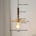 DecorBites™ Amber Glass LED Pendant Light with Walnut Handle for Dining Living Room