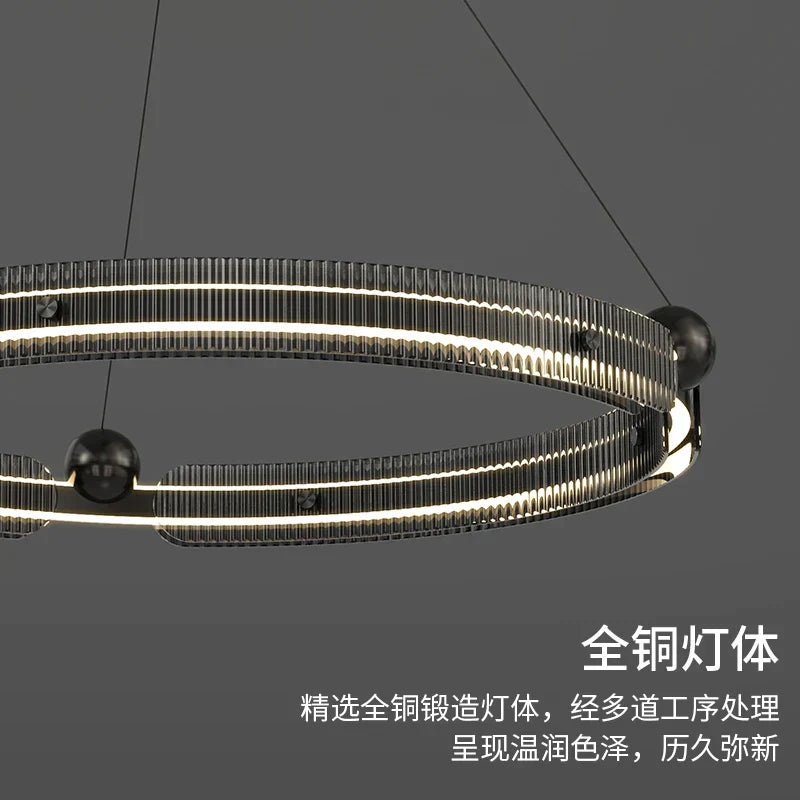 DecorBites™ Light Luxury Circle LED Living Room Chandelier