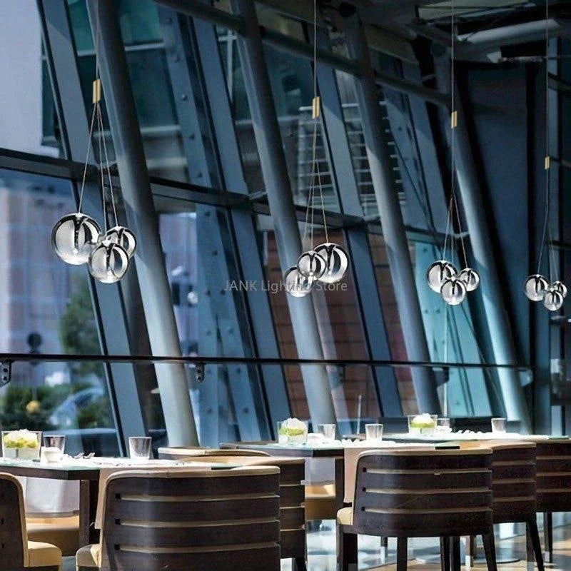 DecorBites™ Glass Ball Chandelier - Nordic Modern Designer LED Pendant Lights for Home Decor