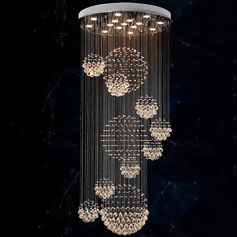DecorBites™ Crystal Ball Chandelier - Large Modern Lustre Design - D80*H300cm