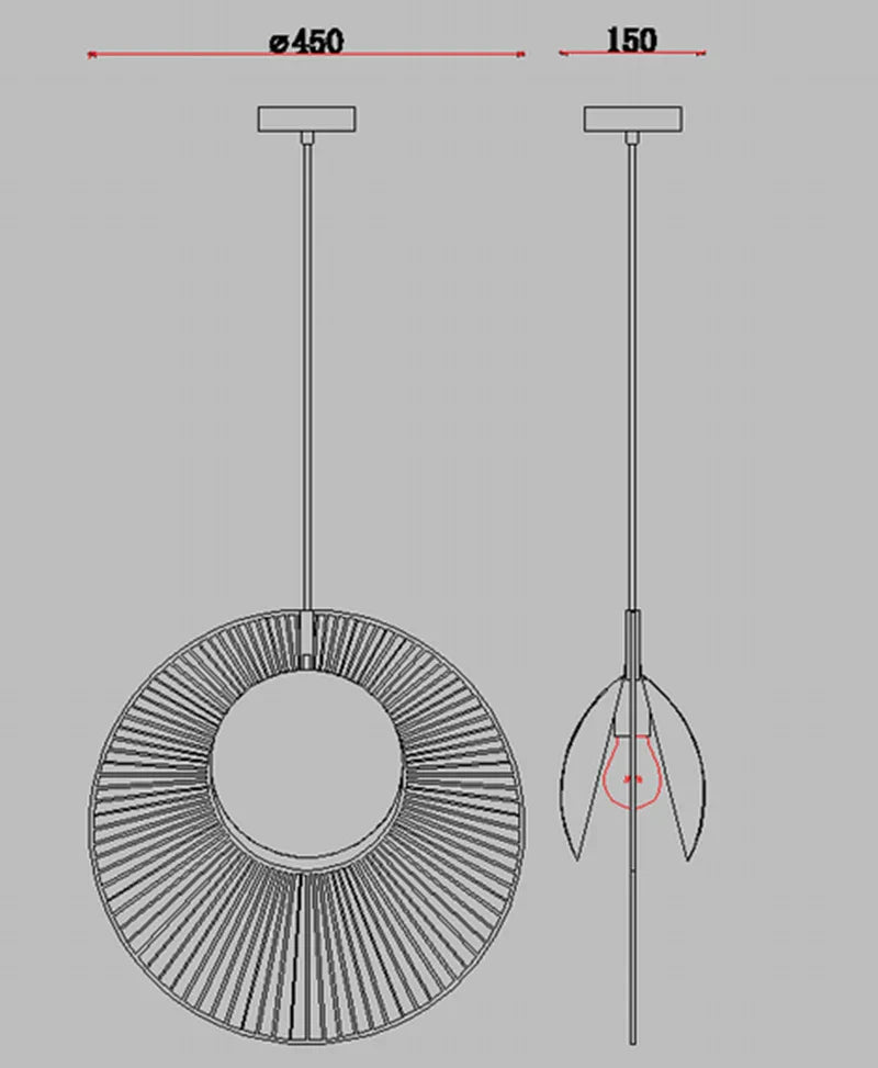 DecorBites™ LED Oyster Pendant Lamp: Adjustable Hanging Light for Loft Bedroom Decor