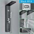 DecorBites™ Black Shower Panel Column Wall Mount Rainfall Waterfall Faucet Hot Cold Mixer Tap