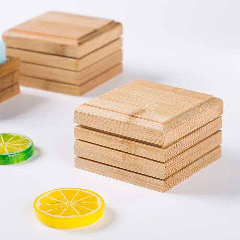 DecorBites™ Bamboo Soap Dish - Eco-Friendly Wooden Soap Rack for Bathroom Storage