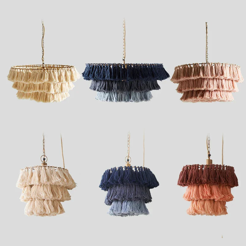 DecorBites™ Bohemian Chandelier Tassel Light Chain Pendant LED Suspension Light