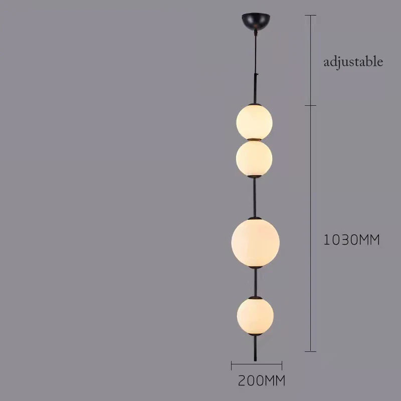 DecorBites™ LED White Glass Ball Pendant Lamp for Home Decor.