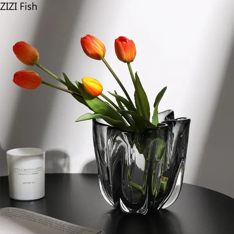 DecorBites™ Glass Vase Hydroponics Desk Decoration Floral Arrangement Room Decor