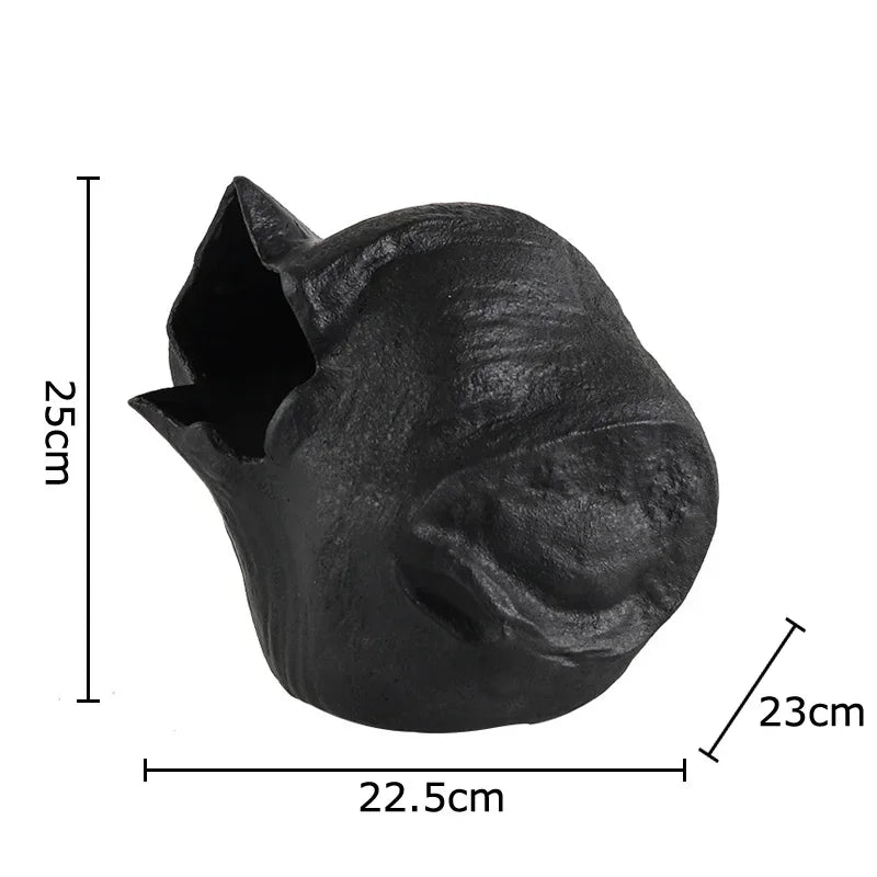 DecorBites™ Black Vase Abstract Artwork Flowers Pots Desk Decoration Aesthetic Décor