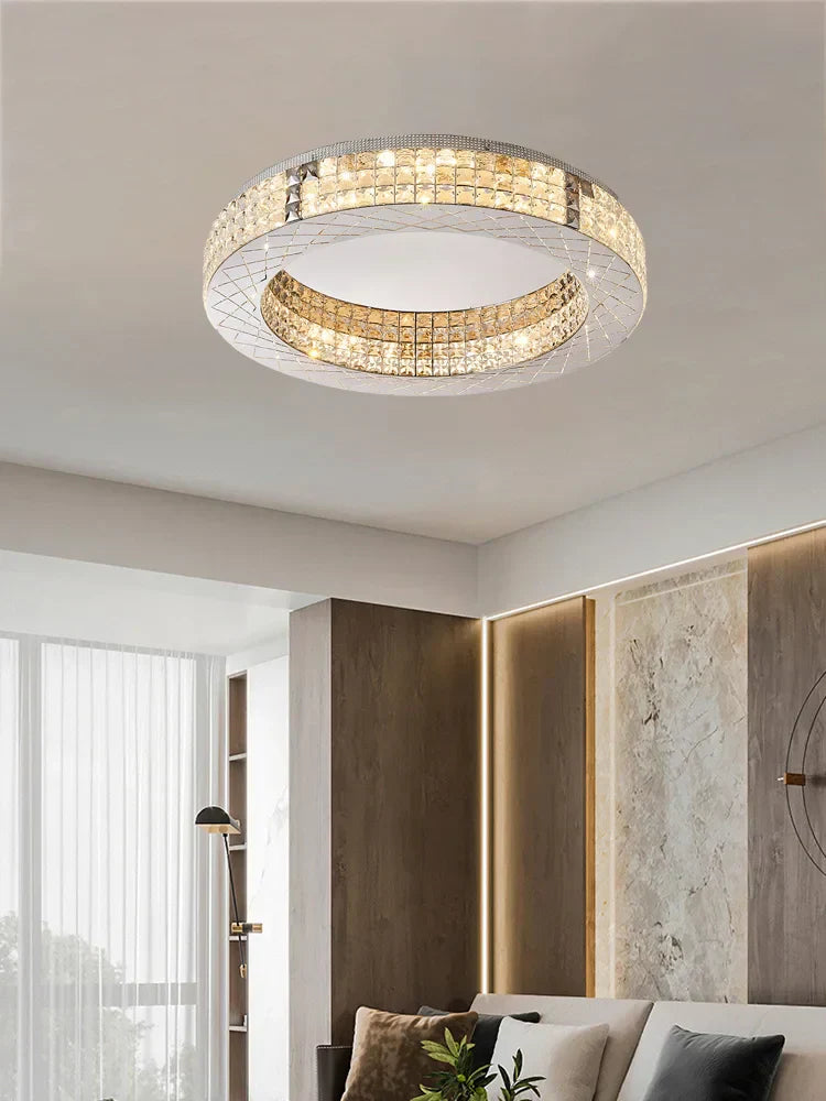 DecorBites™ Crystal Chandelier: LED Ceiling Dining Room Lighting for Long Table Decor