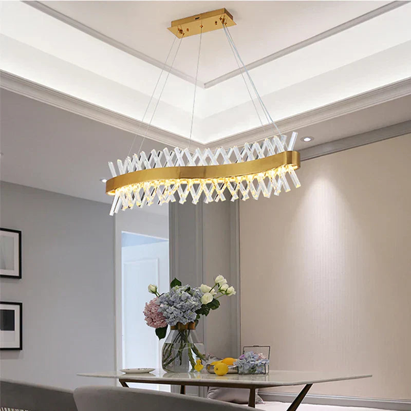 DecorBites™ Contemporary LED Crystal Chandelier for Hotel, Wedding, and Living Room