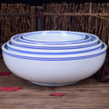 DecorBites™ Blue and White Ceramic Noodle Bowl - Chinese Style Porcelain Tableware