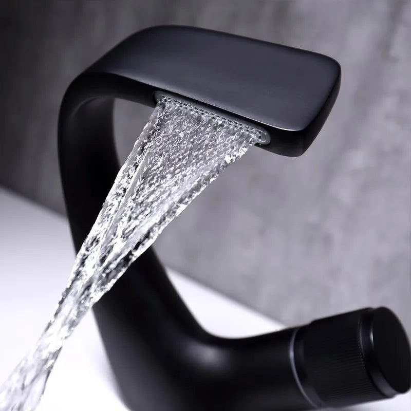 DecorBites™ Gray Basin Faucet | Brass Chrome Mixer Tap | Single Handle Sink Faucet