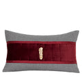 DecorBites™ Burgundy Velvet Geometric Embroidered Bed Runner Luxury Bedroom Hotel Wedding