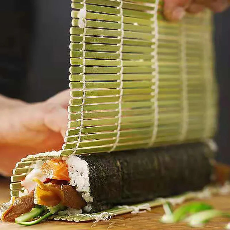 DecorBites™ Bamboo Sushi Rolling Mat DIY Onigiri Rice Paddles Japanese Sushi Making Tool