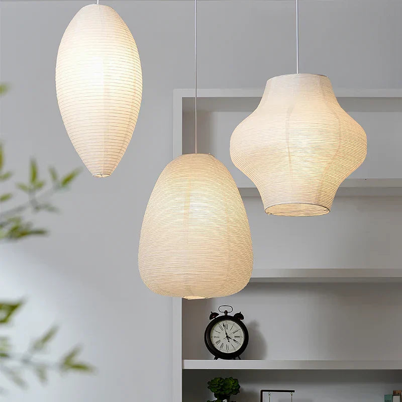 DecorBites™ Akari Rice Paper Pendant Lamp for Living Room Bedroom - Wabi Sabi Design