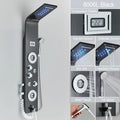 DecorBites™ Black LED Waterfall Rain Shower Panel Faucet Set with Massage Jets