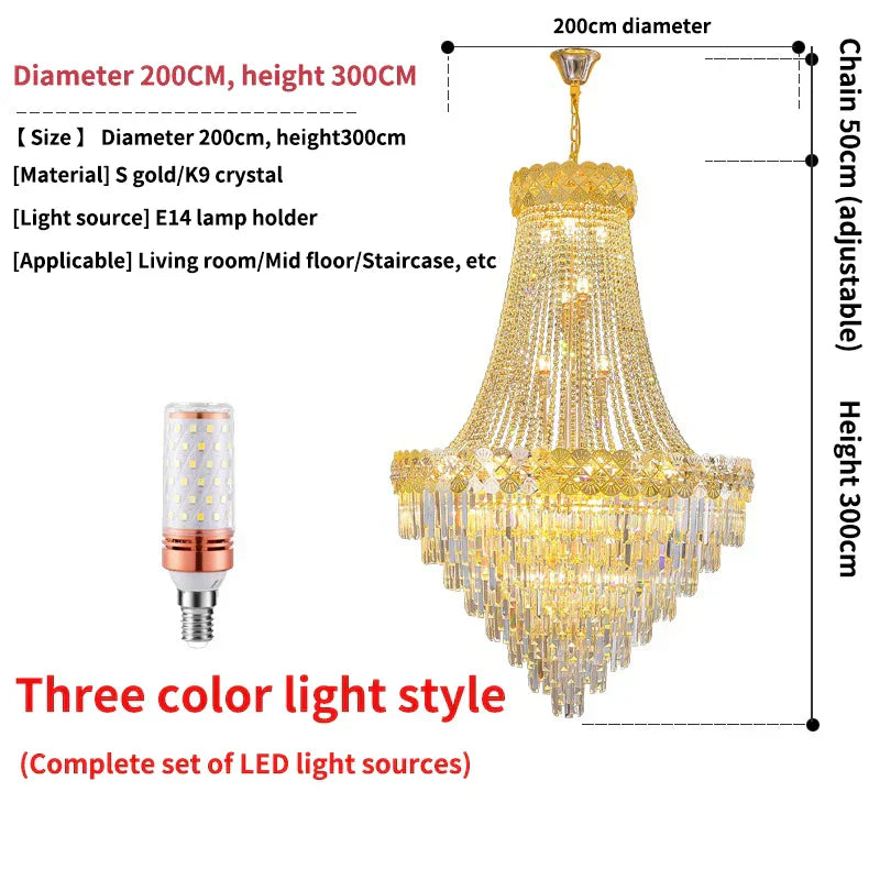 DecorBites™ Crystal Chandelier for Duplex & Villa Living Rooms