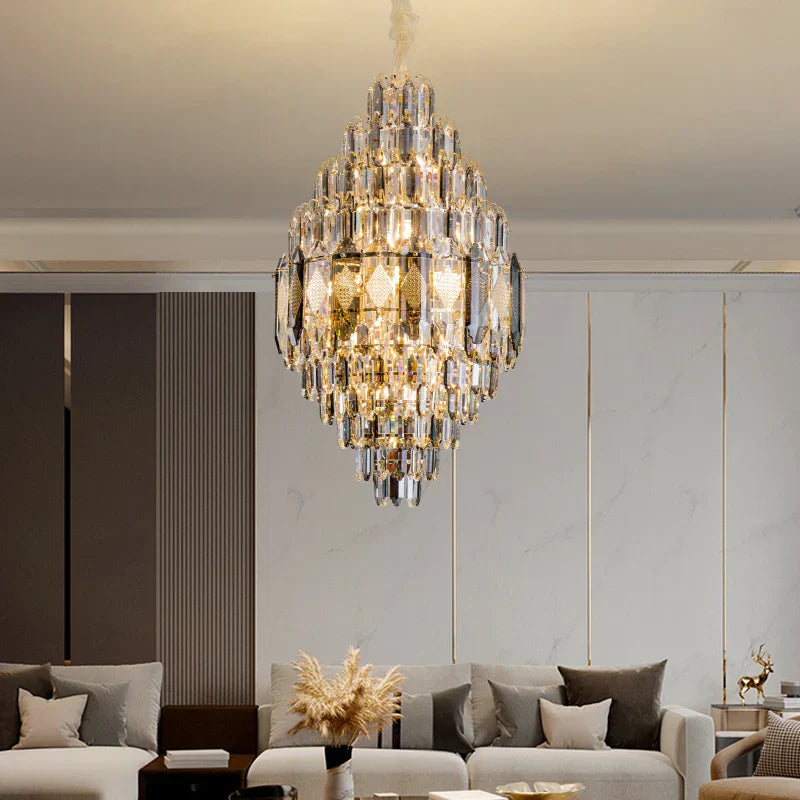 DecorBites™ Crystal Chandelier - Luxe Light for Villa, Hotel & Building Project