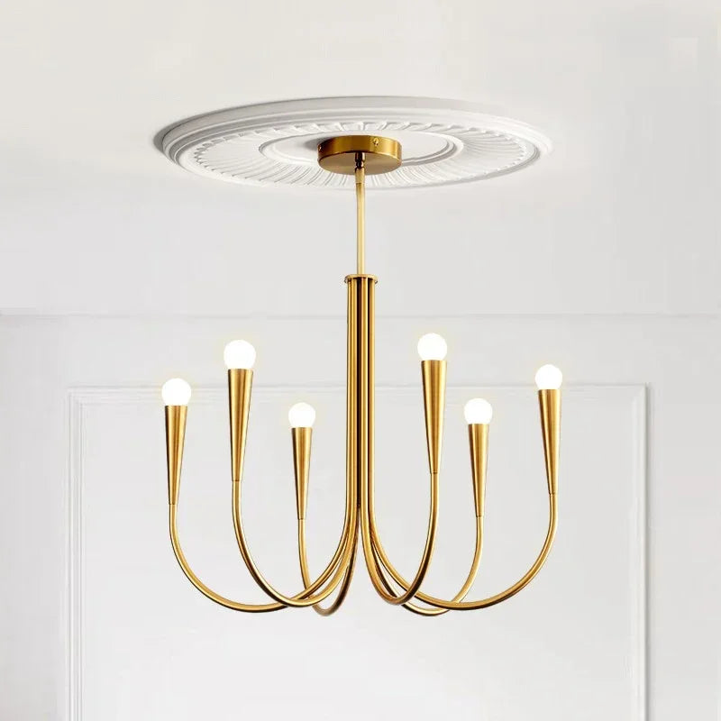 DecorBites™ French Style Black Pendant Light Luxury Led Chandelier Room Decor