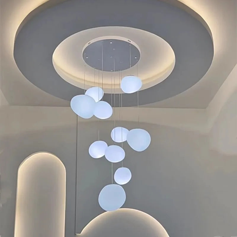 DecorBites™ Crystal Chandelier Stair Pendant Light Modern Living Room Interior Lighting
