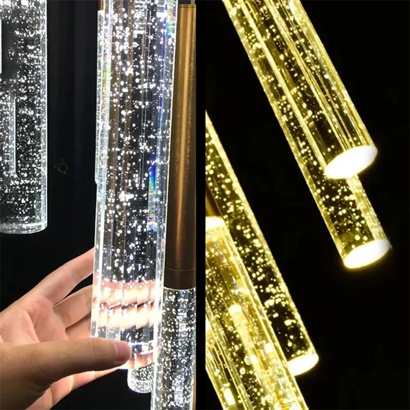 DecorBites™ Crystal LED Chandelier for Staircase & Living Room