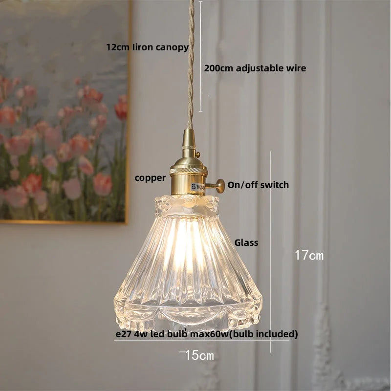 DecorBites™ Clear Glass LED Pendant Light - Modern Nordic Design - Adjustable Hanging Lamp