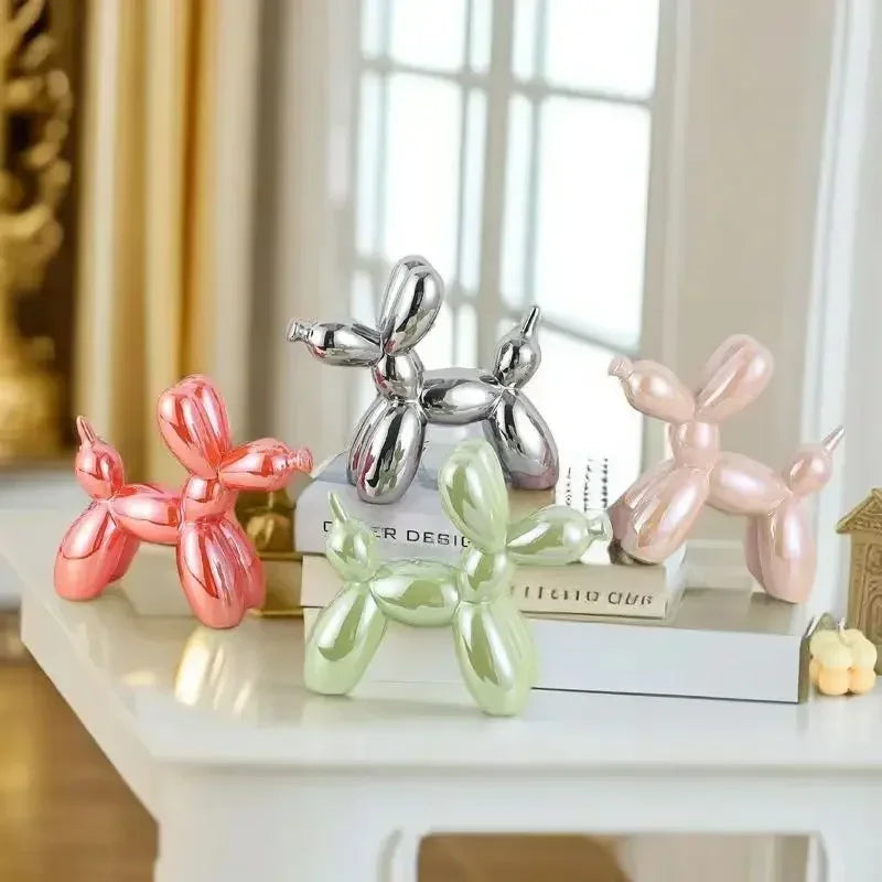 DecorBites™ Abstract Ceramic Balloon Dog Sculpture for Home Office Decor-Gift-Quality Study Room Statue