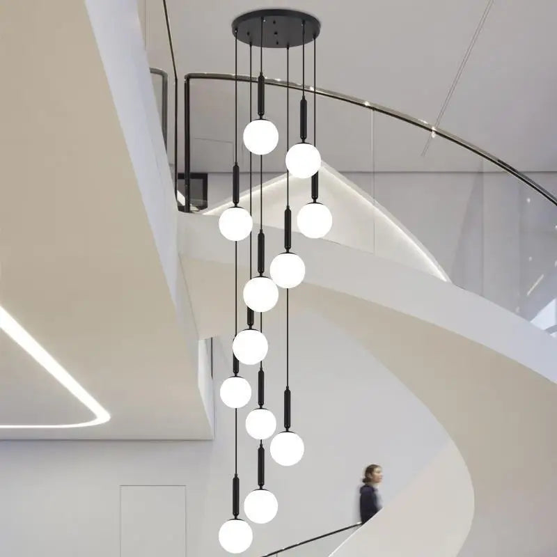 DecorBites™ LED Glass Ball Chandelier: Stylish Lighting for Home, Hotel, and Indoor Spaces