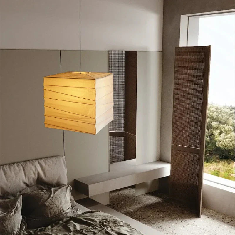DecorBites™ Akari Rice Paper Pendant Lamp for Living Room Bedroom - Wabi Sabi Design
