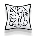 DecorBites™ Abstract Art Line Cushion Cover Plush Embroidered Pillowcase