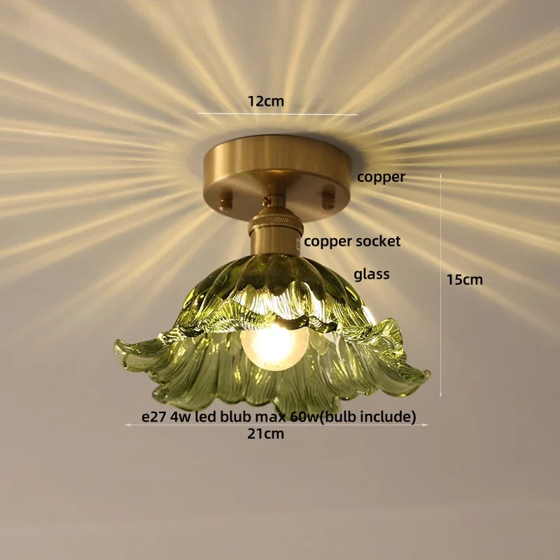 DecorBites™ Butterfly Glass LED Ceiling Light - Copper Socket, Creative Bedroom Decor