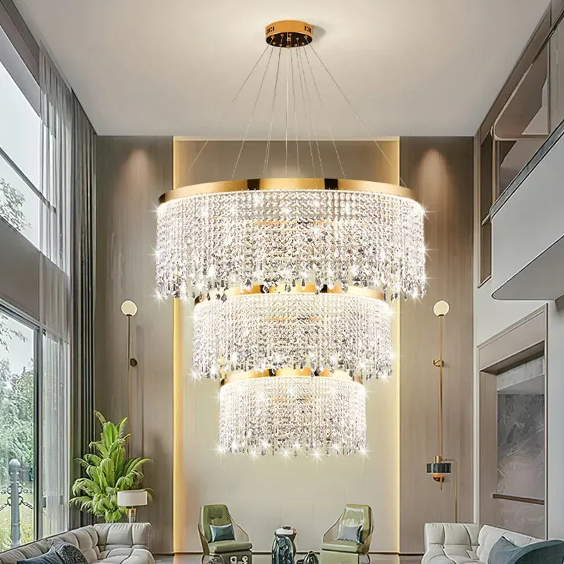 DecorBites™ Crystal Chandelier: Modern Nordic LED Pendant Lighting Fixture for Luxe Home Decor