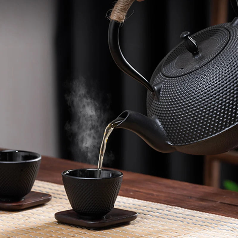 DecorBites™ Cast Iron Tea Pot with Stainless Steel Infuser for Oolong, Kung Fu, Puer Tea