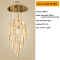 DecorBites™ Crystal Lustre Pendant Lights with Dimmable LED, Adjustable Cable - Gold Chrome Steel