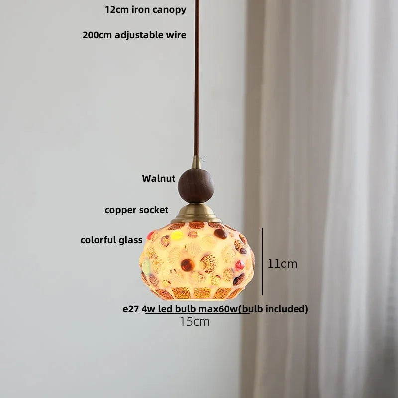 DecorBites™ Clear Glass LED Pendant Light Bar Dining Room Decor Hang Lamp Luminaire