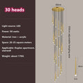 DecorBites™ Loft Black LED Stair Chandelier for Modern Living Room and Restaurant